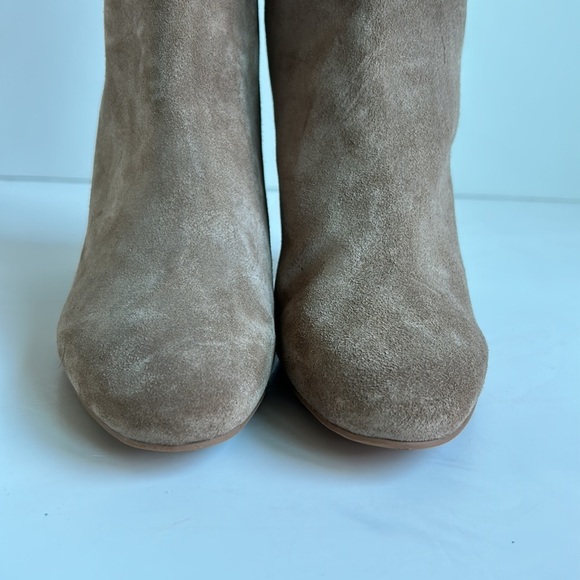 Chinese Laundry tan Kipper Split Suede bootie mid calf high heel boots - Picture 6 of 16
